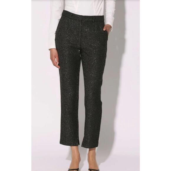 Walter Baker Tyler Pant Sparkle Stripe Tweed with Cropped Ankle. Size 2 - Picture 1 of 10